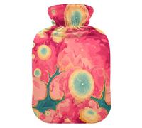 Dreamy Coral Abstract Red hot Water Bottle with Soft Cover, 2L Warmer Bag for Sore Muscle, Arthritis, Neck Shoulder Warmer
