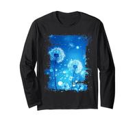 Dreamy Dandelions in Blue Sky Show - Botanical Magic Print Long Sleeve T-Shirt