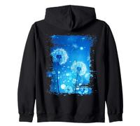 Dreamy Dandelions in Blue Sky Show - Botanical Magic Print Zip Hoodie