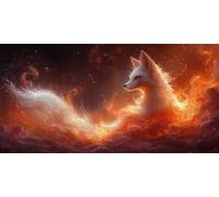 Dreamy Diamond Art Fox Diamond Painting Kits for Adults Beginner 5D DIY Full Round Drill Cross Stitch Kits for Adults Arts and Crafts for Bedroom Decor, Home Decor, Gifts for Women 70*140CM -bby26039D