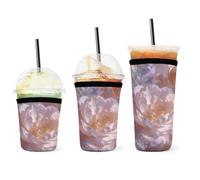 Dreamy Floral Pattern Cup Sleeve 3 Pack, Neoprene, Sleeve for Coffee Cup, Keeps Hands Dry And Reusable Insulator Sleeve for Hot Cold Drinks