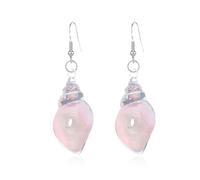 Dreamy Glow Seashell Earrings, Bohemian Seashell Earrings, Colorful Glow-in-the-Dark,Resin Drop Dangle Earring for Women (Pink)