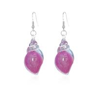 Dreamy Glow Seashell Earrings, Bohemian Seashell Earrings, Colorful Glow-in-the-Dark,Resin Drop Dangle Earring for Women (Rose)