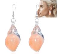 Dreamy Glow Seashell Earrings, Bohemian Seashell Earrings, Colorful Glow-in-the-Dark,Resin Drop Dangle Earring for Women (Orange)