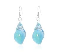 Dreamy Glow Seashell Earrings, Bohemian Seashell Earrings, Colorful Glow-in-the-Dark,Resin Drop Dangle Earring for Women (Blue)