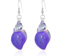 Dreamy Glow Seashell Earrings, Colorful Glow-in-the-Dark Conch Dangle, Ocean-Inspired Boho Vintage Earrings, Summer Beach Vacation, Jewelry Gifts for Women (Purple)