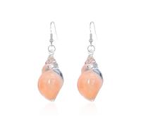 Dreamy Glow Seashell Earrings, Colorful Glow-in-the-Dark Seashell Earrings, Vintage Conch Ear Dangle, Summer Beach Ocean Jewelry Gifts for Women (Orange)