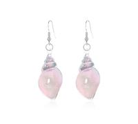 Dreamy Glow Seashell Earrings, Colorful Glow-in-the-Dark Seashell Earrings, Vintage Conch Ear Dangle, Summer Beach Ocean Jewelry Gifts for Women (Pink)