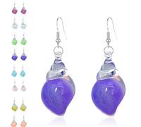 Dreamy Glow Seashell Earrings, Colorful Thin Flash Luminous Conch Earrings,Vintage Conch Ear Dangle,Glow-In-The-Dark Sea Conches Earring,Summer Beach Ocean Jewelry Gifts for Women (#a)
