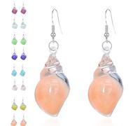 Dreamy Glow Seashell Earrings, Colorful Thin Flash Luminous Conch Earrings,Vintage Conch Ear Dangle,Glow-In-The-Dark Sea Conches Earring,Summer Beach Ocean Jewelry Gifts for Women (#f)