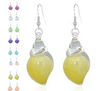 Dreamy Glow Seashell Earrings, Colorful Thin Flash Luminous Conch Earrings,Vintage Conch Ear Dangle,Glow-In-The-Dark Sea Conches Earring,Summer Beach Ocean Jewelry Gifts for Women (#d)