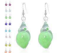 Dreamy Glow Seashell Earrings, Colorful Thin Flash Luminous Conch Earrings,Vintage Conch Ear Dangle,Glow-In-The-Dark Sea Conches Earring,Summer Beach Ocean Jewelry Gifts for Women (#g)
