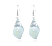 Dreamy Glow Seashell Earrings, Ocean-Inspired Seashell Shape Earrings, Bohemian Glow-In-The-Dark Sea Conches Earring, Creative Ocean Jewelry Gifts for Beach Vacations & Poolside Parties (White)