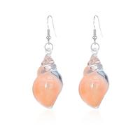 Dreamy Glow Seashell Earrings, Ocean-Inspired Seashell Shape Earrings, Bohemian Glow-In-The-Dark Sea Conches Earring, Creative Ocean Jewelry Gifts for Beach Vacations & Poolside Parties (Orange)