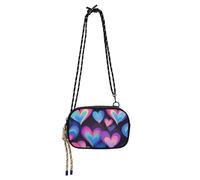 Dreamy Hearts Blue Purple Crossbody Wallet Purse Mens Waterproof with Adjustable Strap Women's Shoulder Handbags For Hiking Traveling carteras para mujer originales