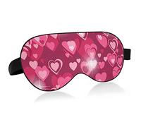 Dreamy Hearts Breathable Sleeping Eyes Mask, Valentine's Day Cool Feeling Eye Sleep Cover for Summer Rest, Elastic Contoured Blindfold for Women & Men Travel