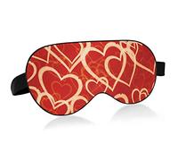 Dreamy Hearts Red Breathable Sleeping Eyes Mask, Valentine's Day Cool Feeling Eye Sleep Cover for Summer Rest, Elastic Contoured Blindfold for Women & Men Travel