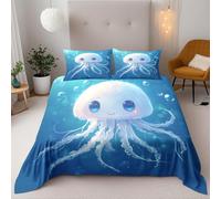 Dreamy Jellyfish 3D Printe Duvet Cover Sets Bedding Set Double Duvet 200X200 Cm Soft Microfiber Quilt Cover Decor With 2Pillowcase For Adults Kids Bedroom