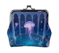 Dreamy Jellyfish Coin Purse-Leather Kiss Lock Wallet Small Clutch