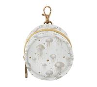Dreamy Jellyfish Gold White s Newborned Girl Pacifier Case with Zipper and Clip Key Chain Wallet, Travel Accessories