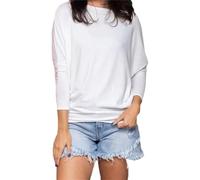 Dreamy Knit Boatneck Dolman Top, Dreamy Knit Dolman Top, Women Oversized Casual Lightweight Pullovers Tops (White,S)