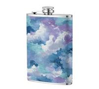 Dreamy Lavender Fields Pocket Hip Flask 8 Oz, Stainless Steel Flagons for Dad Groomsman Wedding Travel Camping