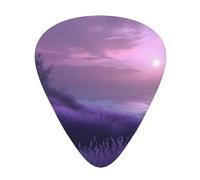 Dreamy lavender purple sea Guitar picks in thin, medium, and thick sizes, 12-piece set, suitable for electric guitar and various instruments
