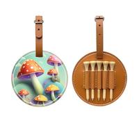 Dreamy Little Mushroom Brown Printed Golf tee Storage Bag - Portable Design, Easy to Organize tee