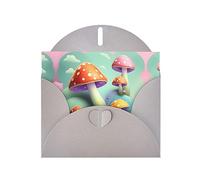 Dreamy Little Mushroom Print Blank Note Card, All Occasion Holidays Greeting Card Gray
