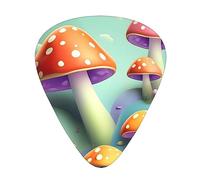 Dreamy Little Mushroom Stylish and durable guitar picks, three types of thin, medium and heavy guitar picks (12 pieces), suitable for guitar, bass, electric guitar, ukulele,