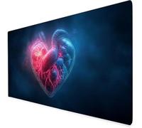 dreamy Mouse Mat XXL, 900x500x3mm Gaming Mouse Pad Large heart, Office Accessories Desk Mat, Waterproof Non Slip Rubber Base-Smooth Cloth Surface Mousepad, Apply To Office Home Or Gifts For Men A646