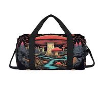 Dreamy Mushroom Forest Sport Duffel Bag with Shoes Compartment Overnight Weekender Bags Travel Gym Luggage Organizer for Women Men Kids Girls Boys