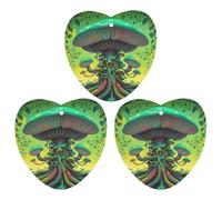 Dreamy Mushrooms And Tree Car Air Freshener, 3 Pcs Love form Hanging Air Freshener Cards, Long Lasting Fragrance Scented Cards for Car, Home, Office White-style