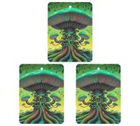 Dreamy Mushrooms And Tree Car Air Freshener, 3 Pcs Square Hanging Air Freshener Cards, Long Lasting Fragrance Scented Cards for Car, Home, Office White-style