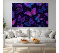 Dreamy mysterious Canvas Colorful Butterfly Star Night Sky Posters Bedroom 70 x 50 cm Wall Art for Boys Room Office, Canvas Art Prints Painting Artwork for Teen Kids Men Room Home Decoration