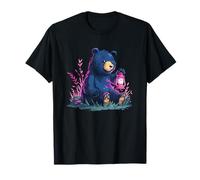 Dreamy Night Blue Bear with Lantern Camp T-Shirt