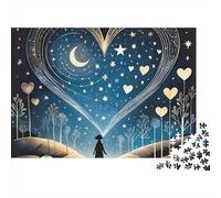 Dreamy Night Sky Jigsaw Puzzle for Adults 1000 Pieces Puzzle Game Heart Star Relax Gift Focus Home 52x38cm/1000pcs