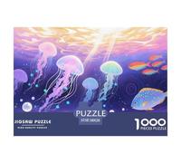 Dreamy Ocean Jigsaw Puzzle 1000 Pieces Adults Teens Stress Relief Challenging Jellyfish Poster Guide Recycled Board 38x26cm/1000pcs