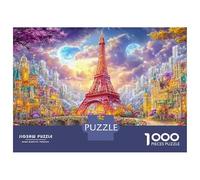 Dreamy Paris Eiffel Tower View 1000-Piece Jigsaw Puzzle Dreamy Landmark Building Family Game Night Essential, Adults & Kids 70x50cm/1000pcs