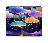Dreamy Pastel Cloud Mouse Pad, Colorful Fantasy Night Sky Design, Washable Non-Slip Gaming Mousepad for Home and Office Use Square 8x10 Inch