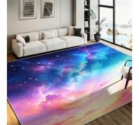 Dreamy Pastel Galaxy Nebula Area Rug 180x300cm, Colorful Shooting Star Rug | Starry Sky Gradient Purple Blue Pink Carpet Soft, Non-Slip, Washable Floor Mat for Bedroom Living Room Nursery Entryway Dorm