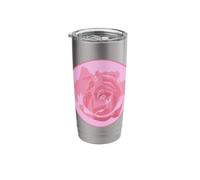 Dreamy Pastel Light Pink Rose Pattern Aesthetic Floral Stainless Steel Insulated Tumbler