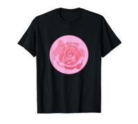 Dreamy Pastel Light Pink Rose Pattern Aesthetic Floral Value Graphic T-Shirt, Men, Black, M
