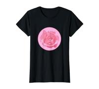 Dreamy Pastel Light Pink Rose Pattern Aesthetic Floral Value Graphic T-Shirt, Women, Black, XL