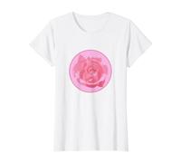 Dreamy Pastel Light Pink Rose Pattern Aesthetic Floral Value Graphic T-Shirt, Women, White, L