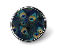 Dreamy Peacock Feathers Cute Button Pins Round Badge Cool Personalised Pattern Brooches for Bag Hat