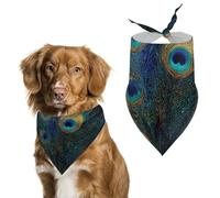 Dreamy Peacock Feathers Cute Dog Bandanas Adjustable Bibs Puppy Neckerchief for Cat Triangle Pet Scarf Summer