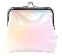 Dreamy Pink Gradient Pastel Abstract Personalized Cute Coin Purse for Women Leather Buckle Kiss Lock Girls Small Change Purse, Dreamy Pink Gradient Pastel Abstract, Classic