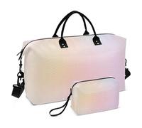 Dreamy Pink Gradient Pastel Abstract Travel Bag Duffel & Makeup Pouch Set, Animal Floral Women Carry on Weekender Bags Luggage Duffle