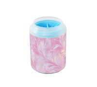 Dreamy Pink Leaves Reusable Dog Paw Washer Soft Silicone Bristles Feet Cleaning Kit for Small & Medium Dogs